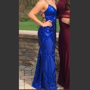 Royal Blue Sequin Prom Dress